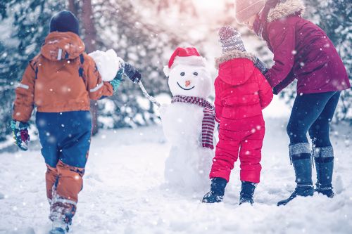 Foto: Schneemann mit Familie